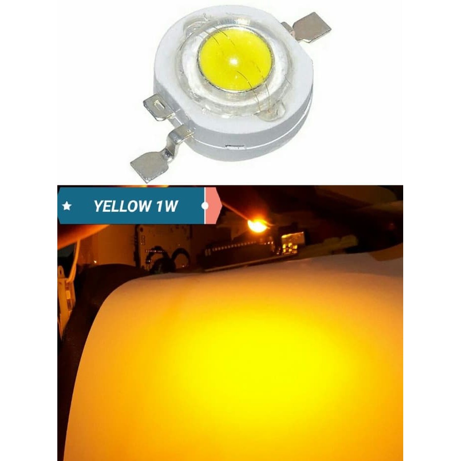 High Power Led HPL Yellow 1W Kuning 1Wat Ultra Bright 2000K 3.4v 350mA