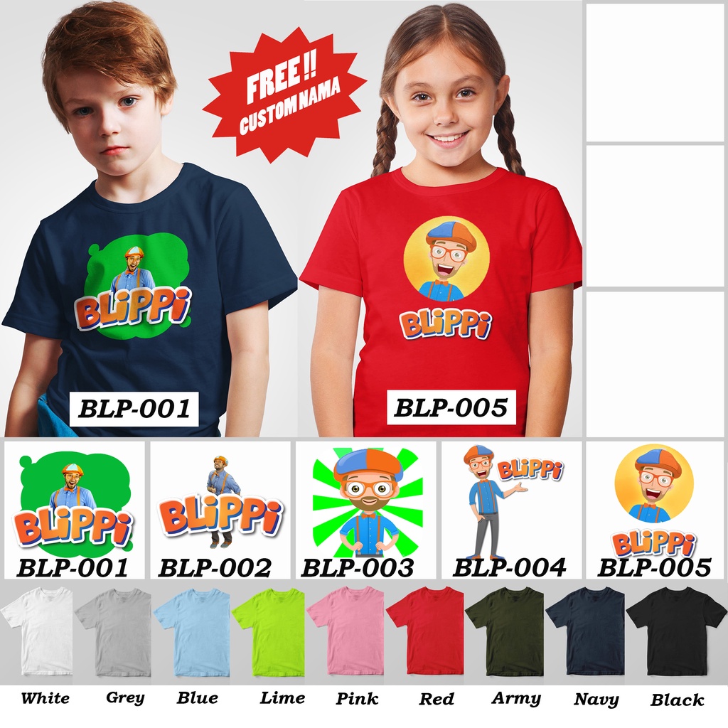 [FREE NAMA!!] Kaos Anak &amp; Family Blippi 100% COTTON PREMIUM