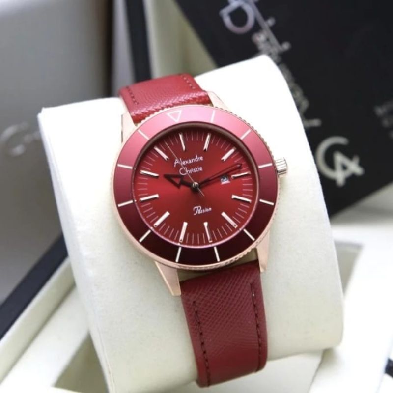 Jam tangan Alexandre Christie AC 5002 AC5002 LD Ladies Leather Original fullset