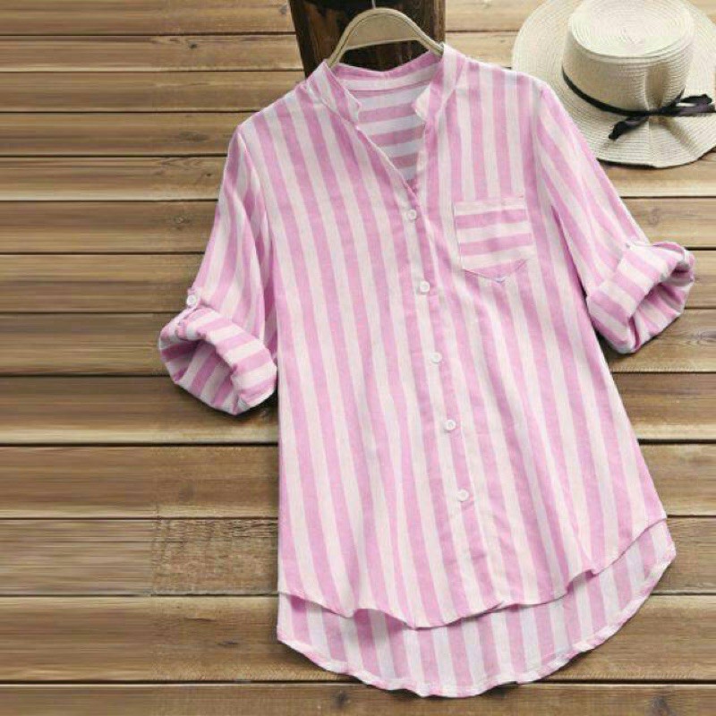 kemeja korea motif salur