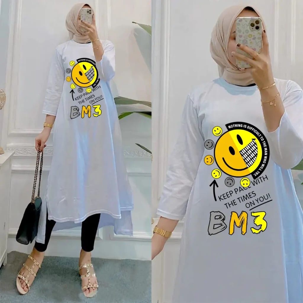 Busana Muslim Wanita Terbaru Yurika Midi Dress Jumbo Korean Style Outfit Wanita Kekinian Baju Lengan Panjang Wanita