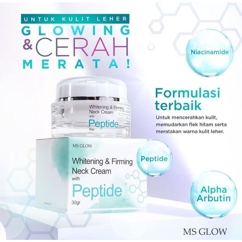 Ms glow neck cream peptide / krim leher