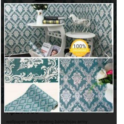 Wallpaper stiker Dinding Batik Hijau Army