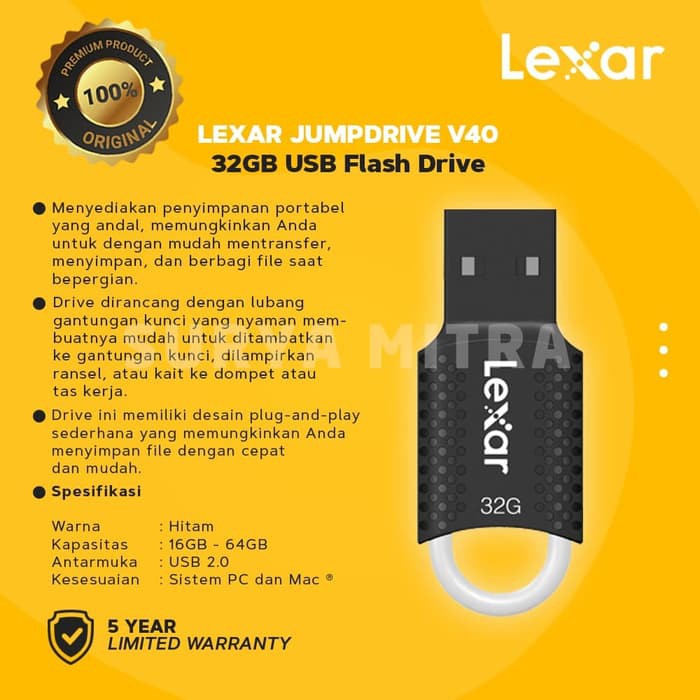 Flash Disk / Flashdisk 32GB Lexar Jumpdrive V40