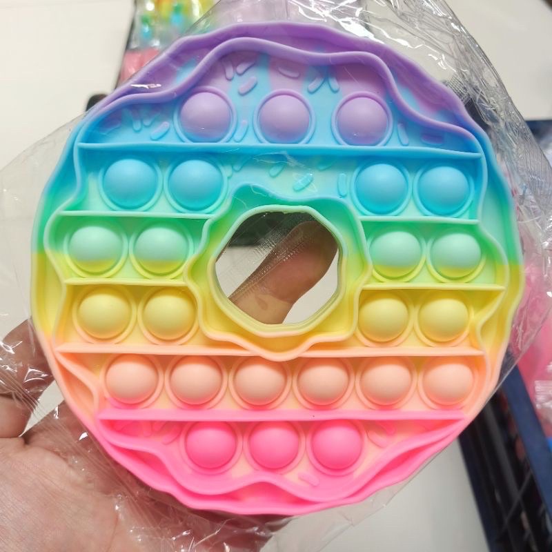 DELUNASHOP/ Pop it Tebal fidget/Mainan popit Mainan anak anti stress pop it rainbow jumbo tetris pop it-Donat pastel