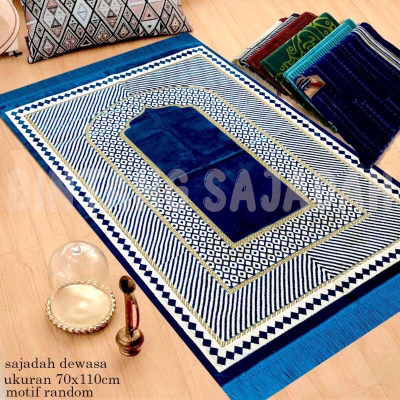 Sajadah Turki Premium Beludru Halus 70x110 cm Dewasa| ALAYDRUS GOLD | Souvenir Haji Umroh | Souvenir Hajatan | Kado guru