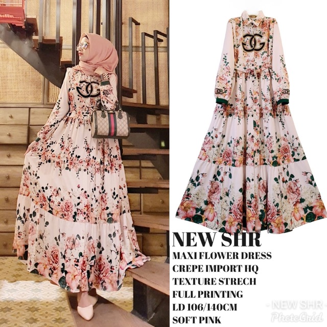 Gamis Maxi Flower Dress Original by SHR