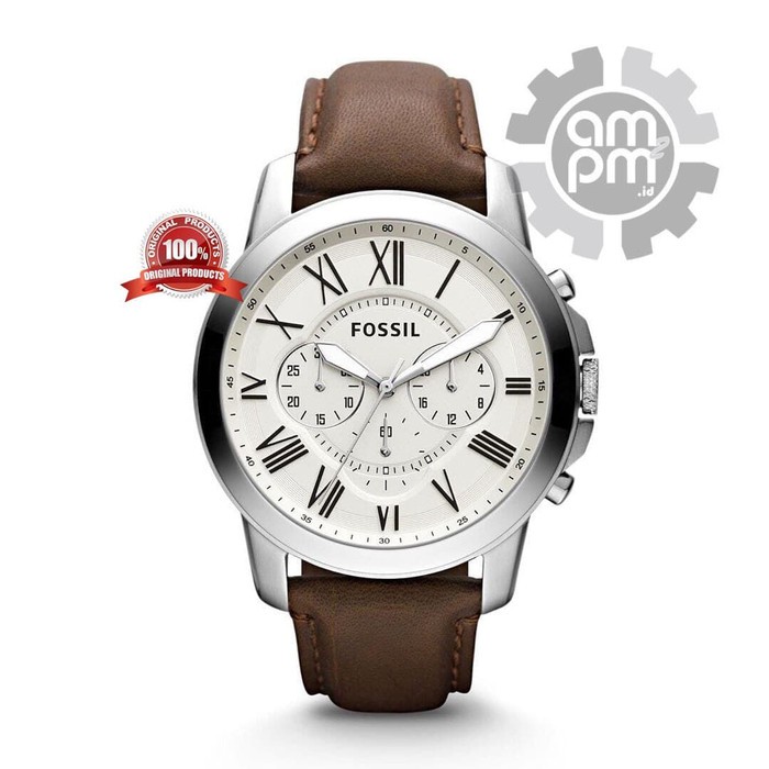 Suplier Jam Tangan Fossil Grant Chronograph Brown Leather FS4735 Ori