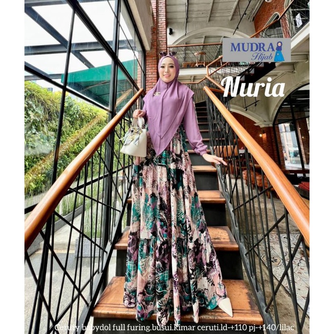 nuria set gamis hijab ori mudra