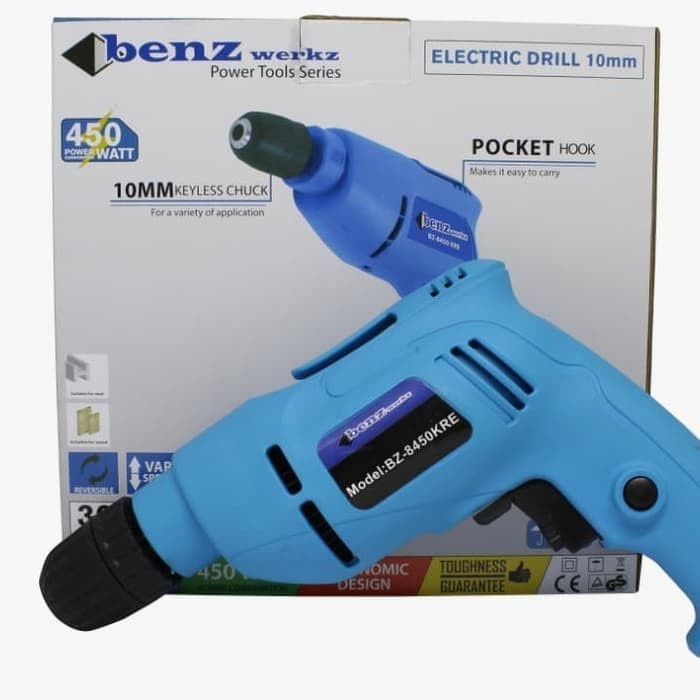 BENZ MESIN BOR LISTRIK KEYLESS ELECTRIC DRILL 10MM BZ-8450KRE 8450KRE