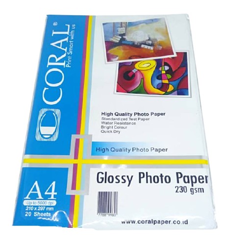 

Kertas Photo Coral Glossy A4-230 Gr