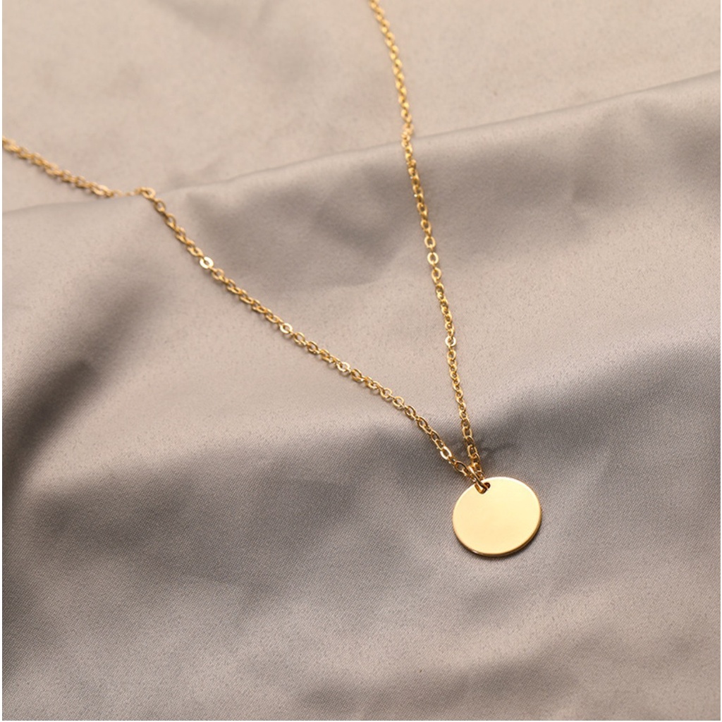 Kalung Wanita Rantai N3391 SIMPLE COIN Gaya Korea Fashion HipHop Aksesoris Cewek Leher Klavikula Hip Hop