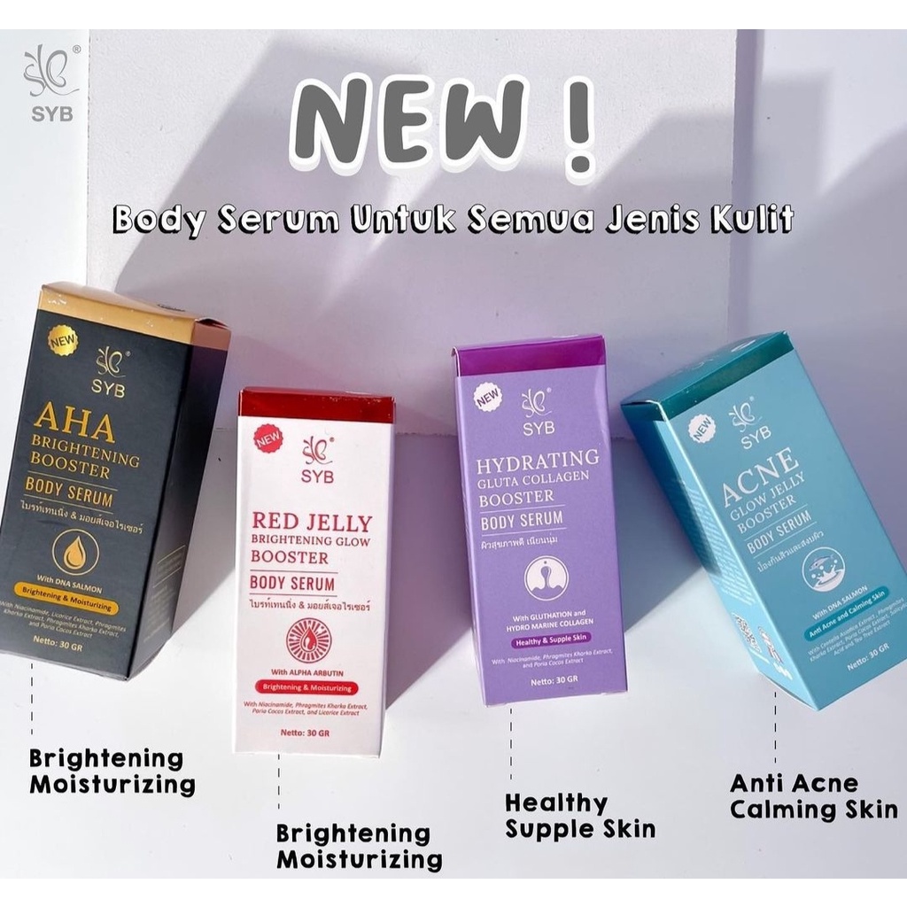 SYB AHA Brightening | Gluta Collagen | Acne Glow Body Serum 30ml