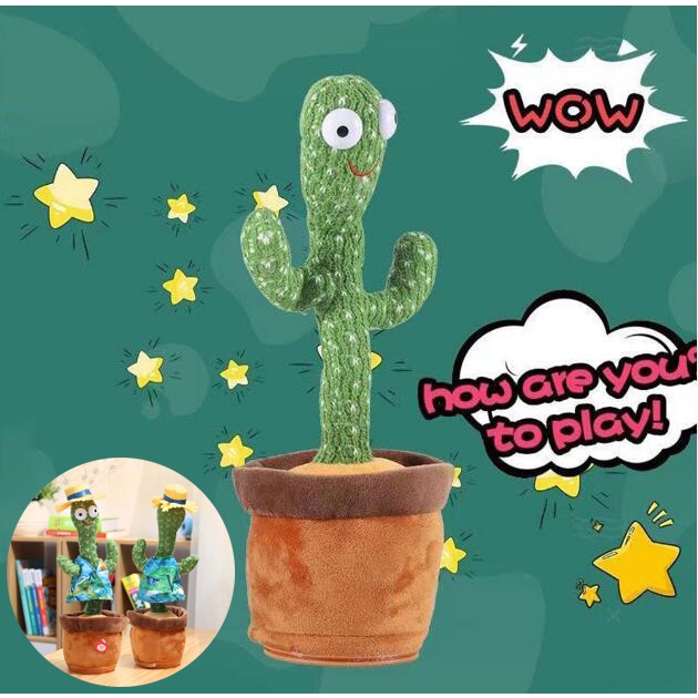 NEW Dancing Cactus Recorder Toy Dancing Cactus Mainan Boneka Kaktus Joget Led Menari Music