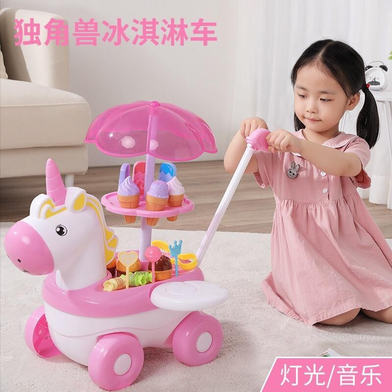 MAINAN BAYI GEROBAK ICE CREAM CART PONY &amp; DINO  ES KRIM DORONG