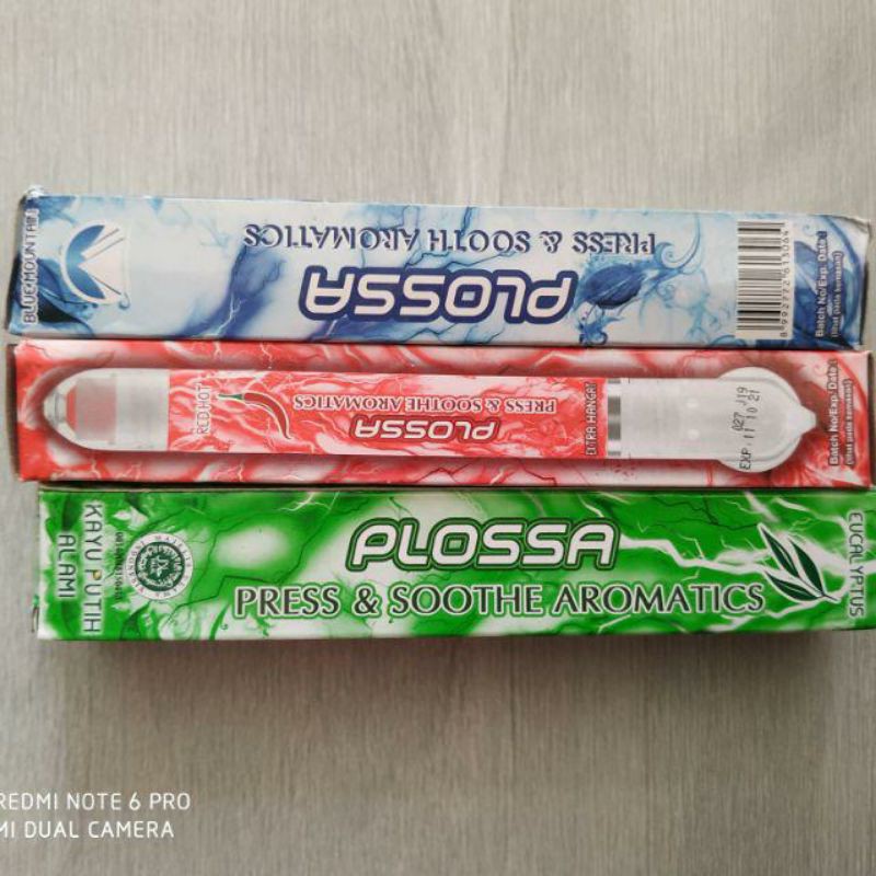 Plossa Rol On 4 in 1 isi 8 ml (Merah-Hijau-Biru-Kuning) Blue Mountain Red Hot Eucalyptus Citrus Pegal Pegal Sakit kepala gejala masuk angin kembung Mual