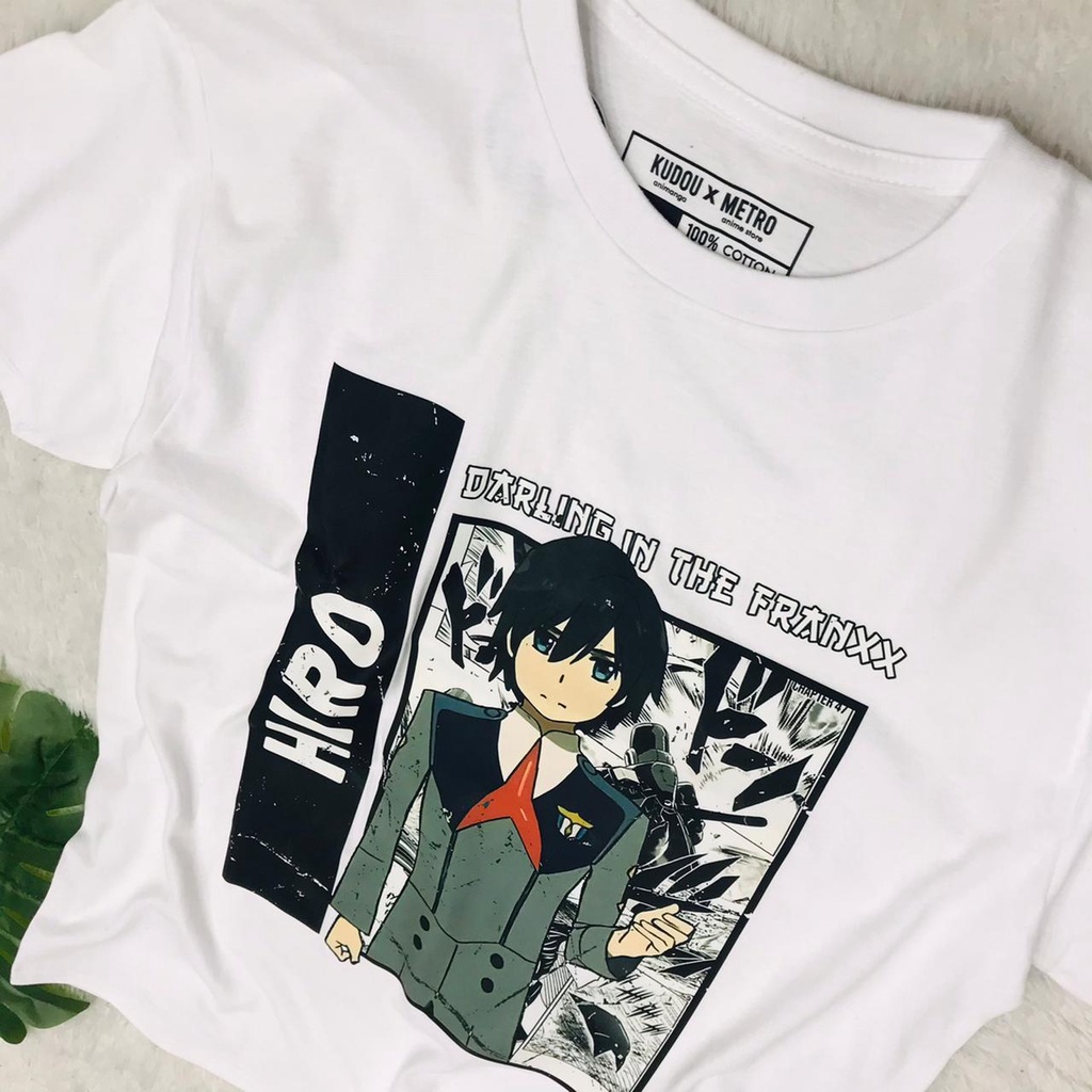 Tshirt Hiro Darling in The Franxx White Zero two Anime Manga Premium Unisex