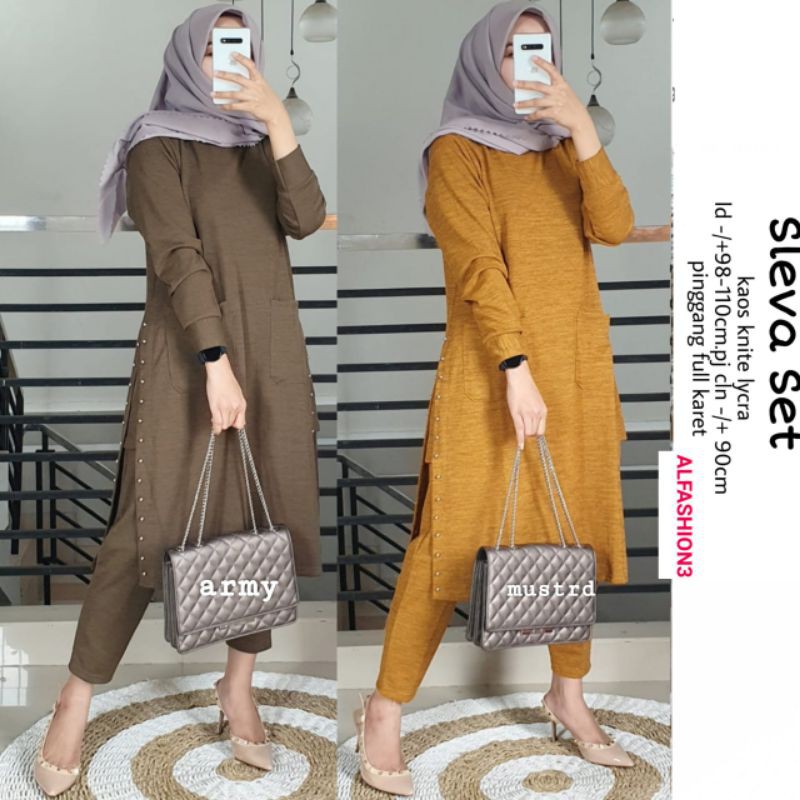 Sleva set setelan,kaos knit lycra by alfashion