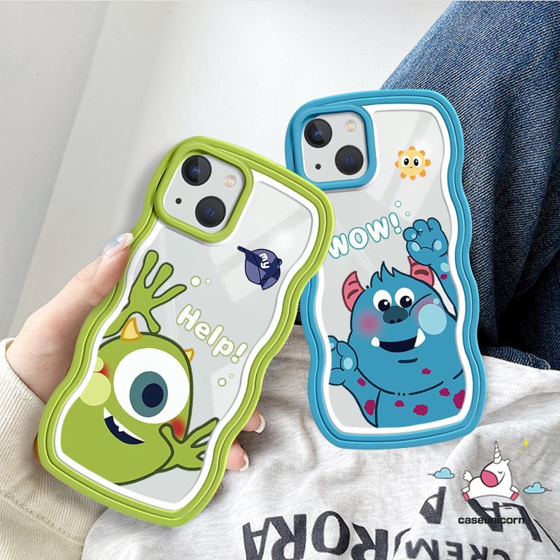 Casing Tepi Bergelombang Lucu Redmi 9T 9 10C 12C 9A 9C 10A POCO M3 X3 Pro NFC Mi 11T Redmi Note10 11 10s 11s 10Pro 11pro+9pro 9s 9 8 Cute Cartoon Monster University Sarung Bingkai Gelombang Lembut