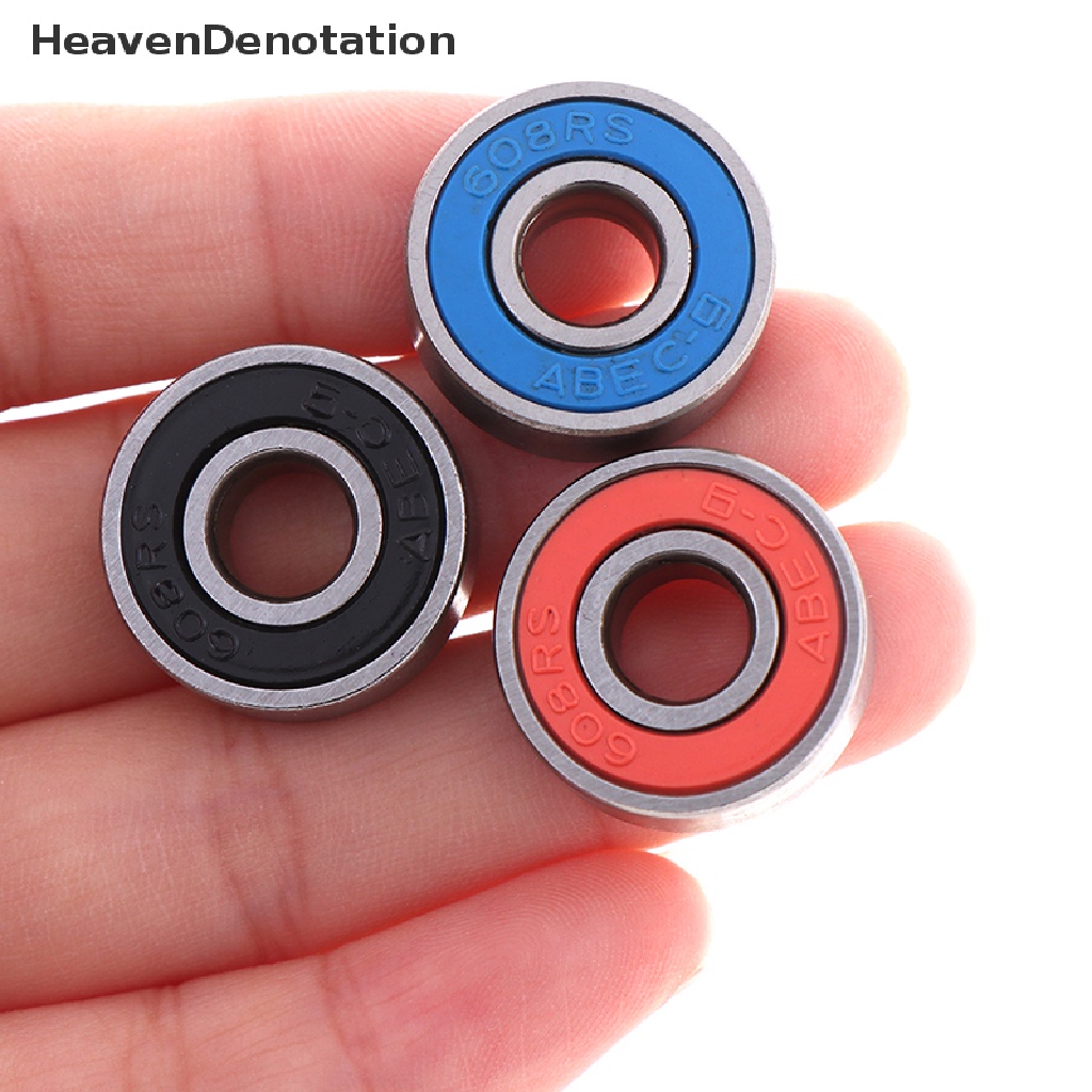 (Heavendenotation) 5pcs Abec-9 608rs Bearing Roda Roller Untuk Skateboard / Skuter