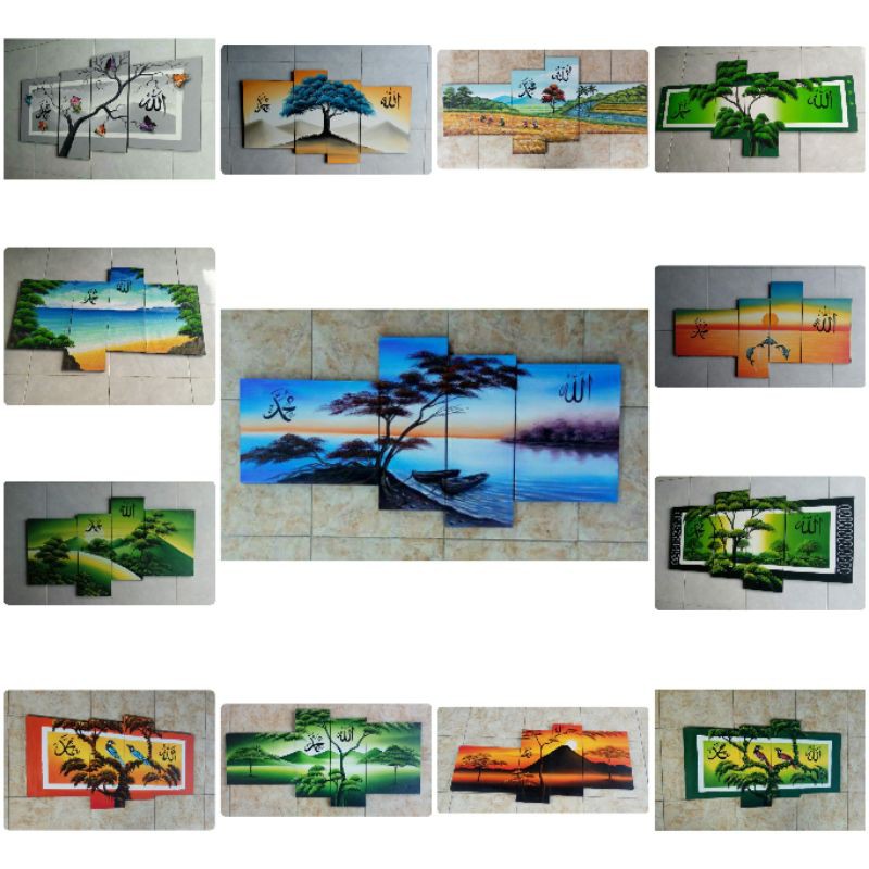 Lukisan dekorasi dinding - kaligrafi | pemandangan