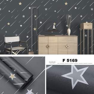 MURAH WALLPAPER BINTANG HITAM F5169