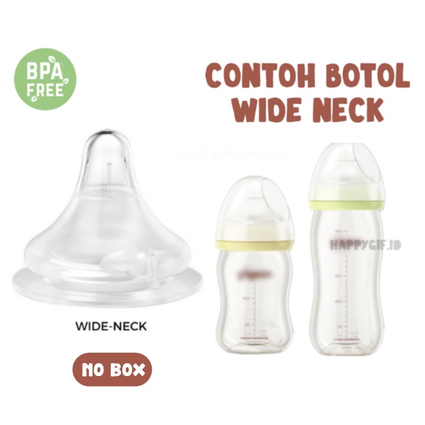 DOT PIGEON PERISTALTIC PLUS WIDE NECK NIPPLE PUTTING Silicone Empeng Silikon BPA free-WIDE NECK