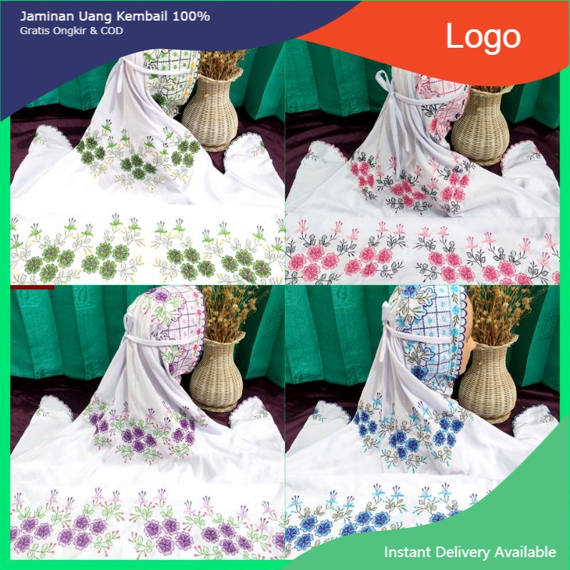 [Promo-]Mukena Terusan Dewasa Putih Mukenah Lajuran Lajur Bordir Mukena Langsungan Jumbo terbaru Bor