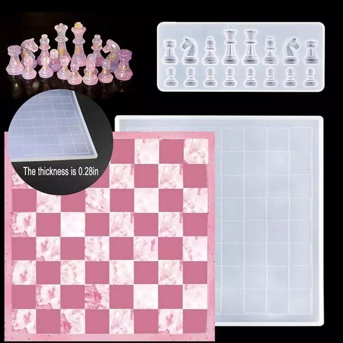 TERBARU|NEW STOCK|READY STOCK|BIG SALE MOLD PAPAN CATUR CHESS BOARD CETAKAN RESIN CETAKAN PAPAN CATU