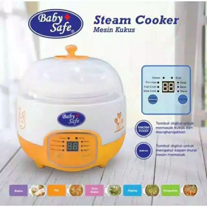 Jual Baby Safe DIGITAL food steam slow cooker / steamer / warmer alat