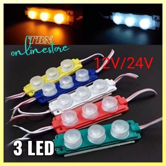 Lampu LED Modul 3 Mata 12Volt 3watt - LED Modul 3 / 6 Mata Besar 12V / 24 Volt - LED Modul RGB LED STRIP