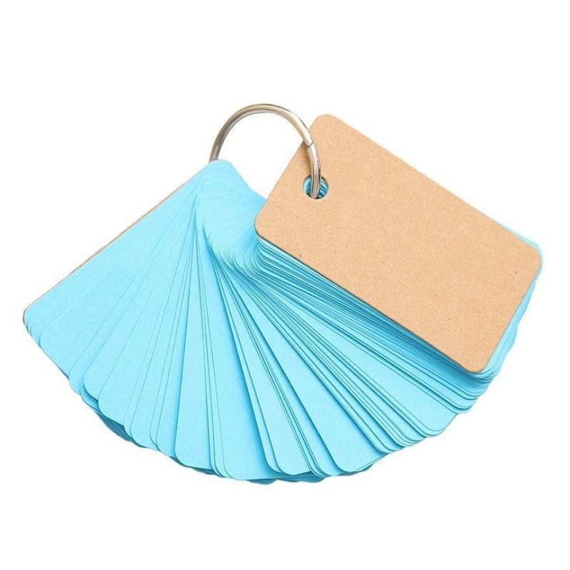 

flash card biru dengan ring