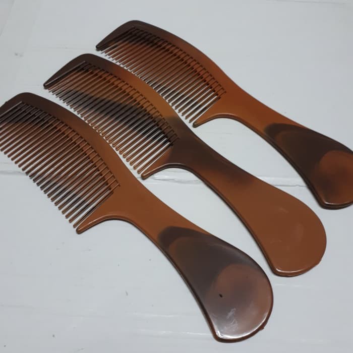 grosir  Sisir gagang coklat 12 PCS