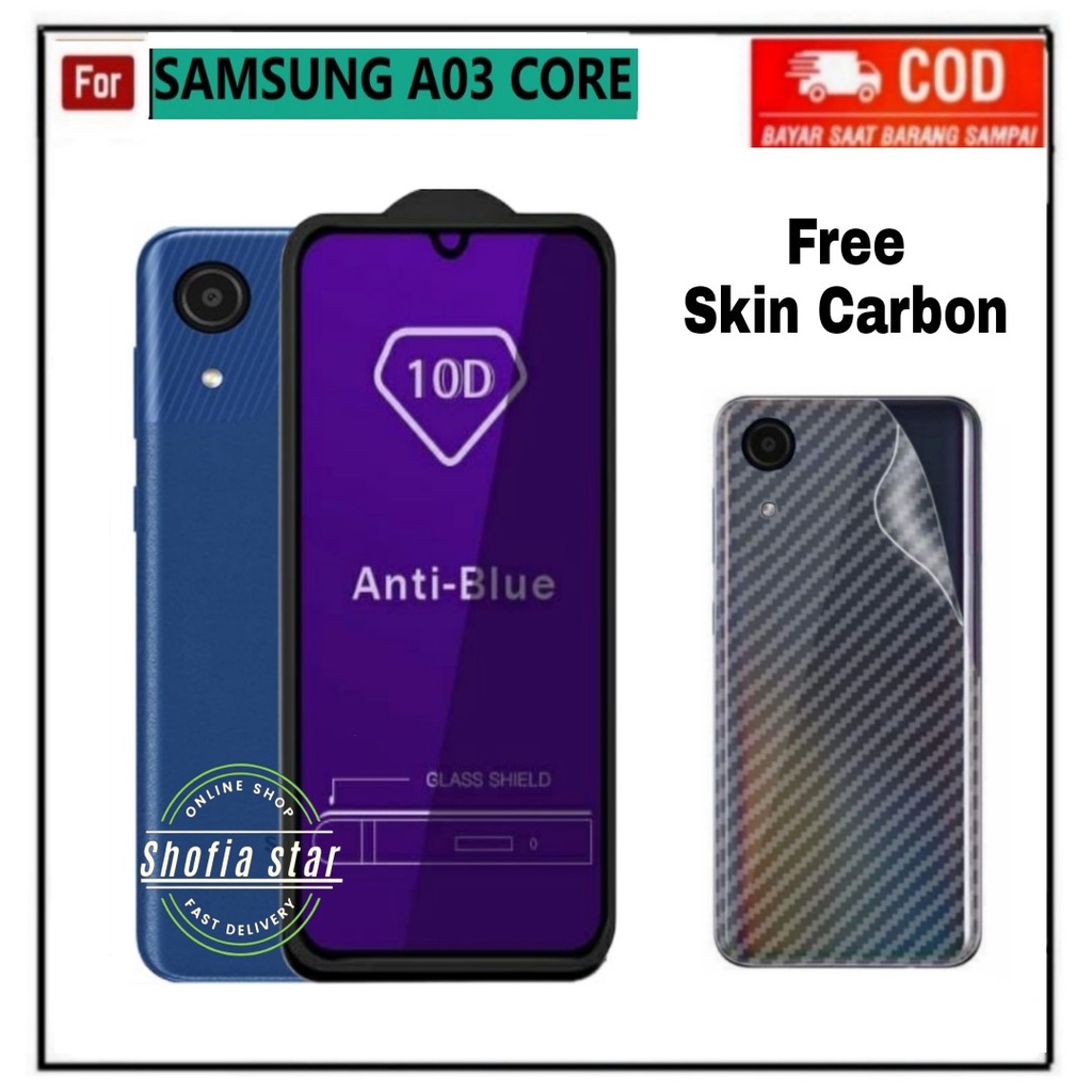 TEMPERED GLASS BLUE LIGHT SAMSUNG A03 CORE SAMSUNG A03 TG LAYAR ANTI RADIASI KACA FULL COVER