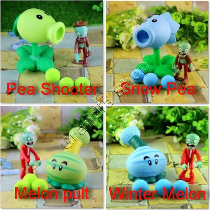 Action Figure Plants Vs Zombies Mainan Bisa Nembak