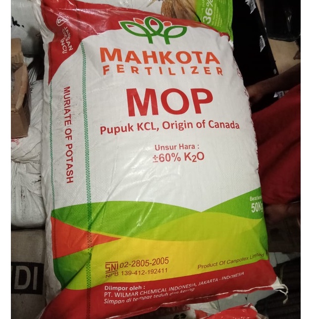 Pupuk KCL / MOP Mahkota - 50 kg - Muriate Of Potash - Kalium Klorida
