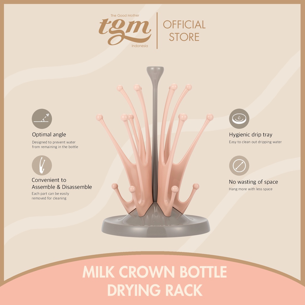 TGM Milk Crown Bottle Drying Rack - Alat Pengering Botol Susu Tempat Cuci Baby Bayi Pengering Rak Dot The Good Mother