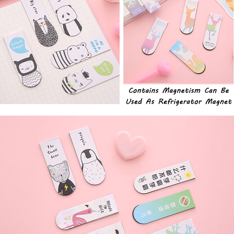 18 Pcs Cartoon Magnetic Bookmark Creative Cute Book Page Folder