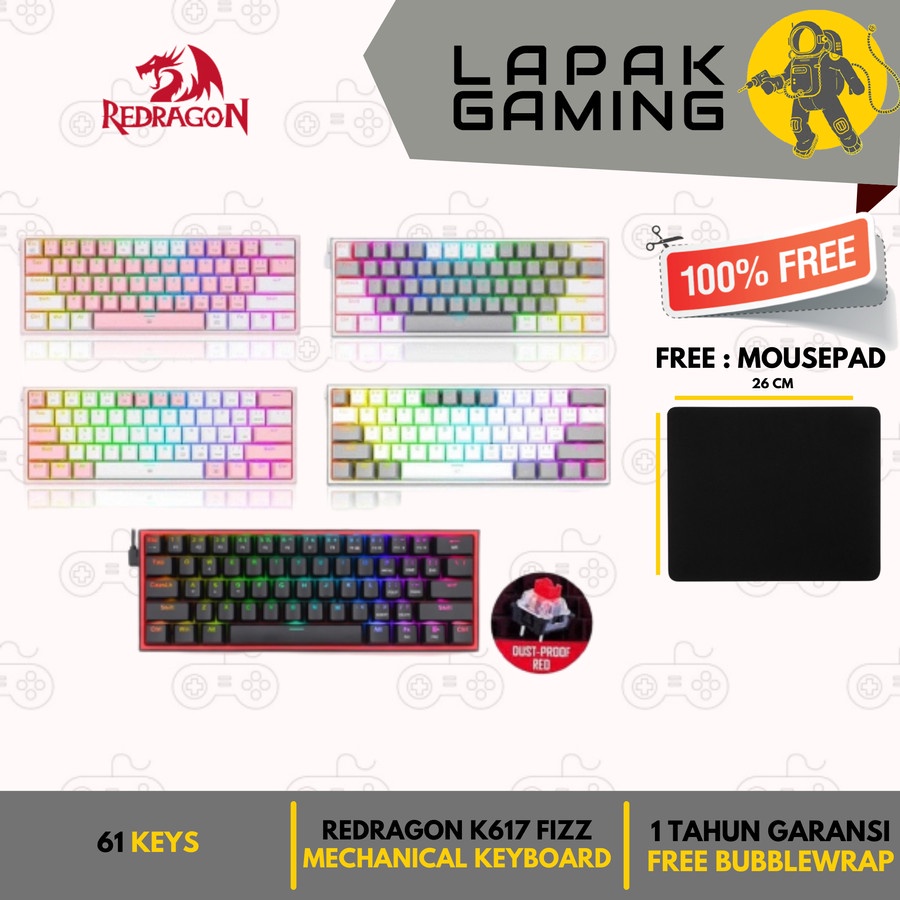 Redragon K617 Fizz RGB Mechanical Gaming Keyboard Outemu Switch