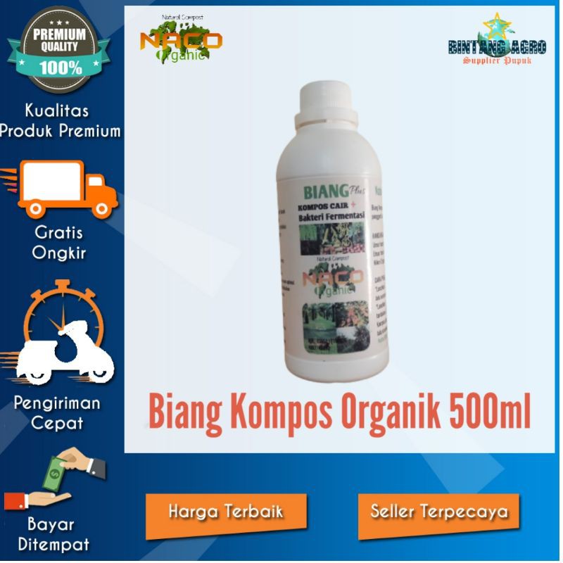 NACOPLUS Biang Kompos Cair 500ml, Biang Pupuk Kompos Plus Pengganti Pupuk Kandang,Bio Kompos