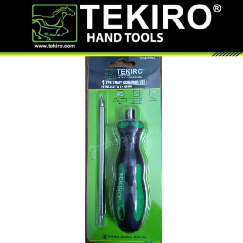 OBENG GAGANG KARET BOLAK BALIK TPR TEKIRO || OBENG TPR TWO WAY / 2 WAY SCREWDRIVER 6X125MM TEKIRO