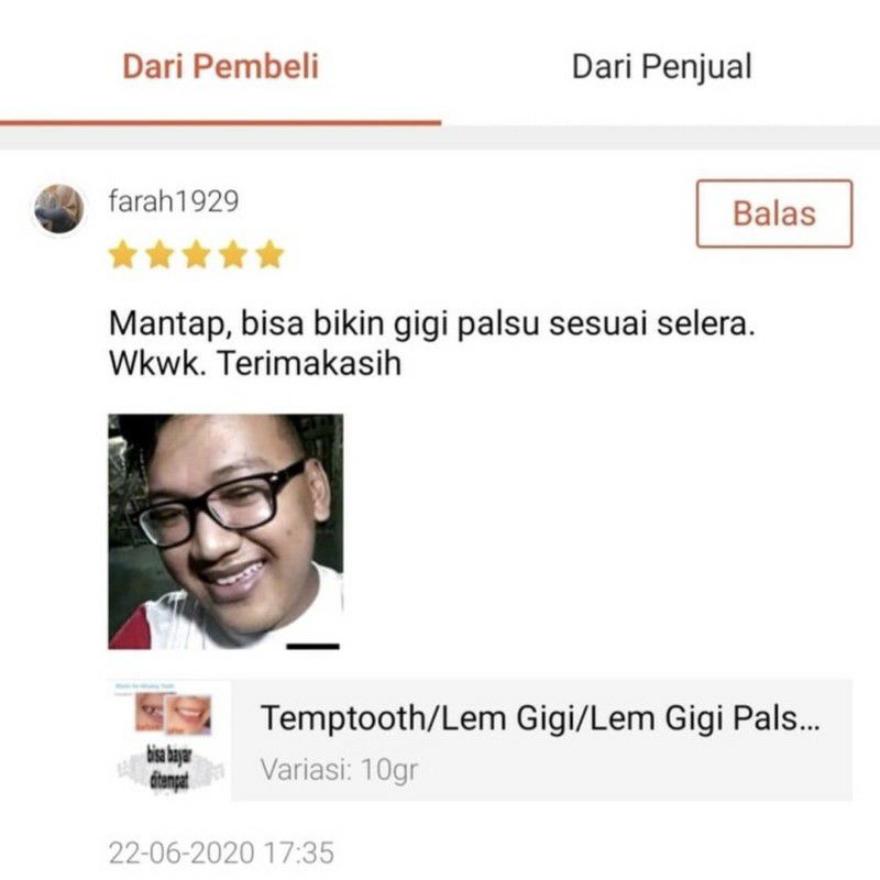 Gigi Palsu Sementara 50 butir Penambal Gigi Patah Renggang