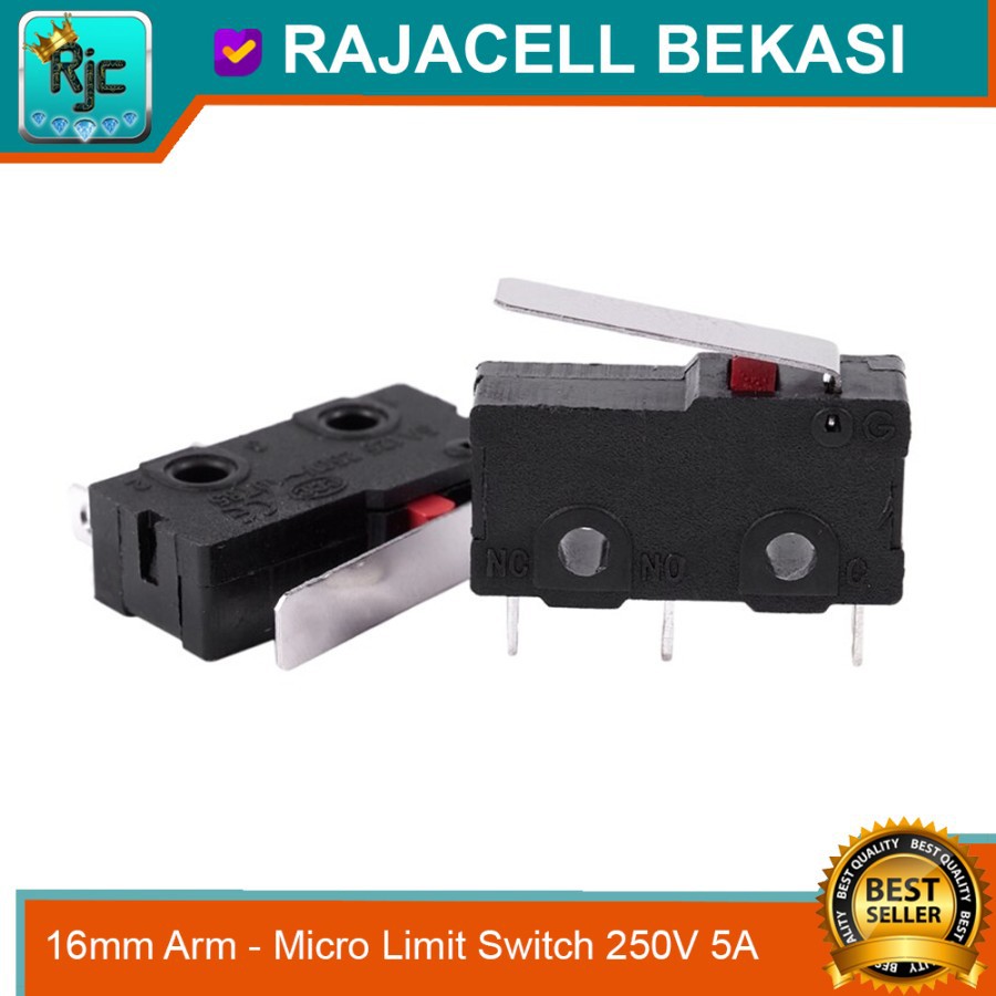 Micro Limit Switch Arm Lever 16mm 28mm 250V 5A SPDT 3 Pin Momentary