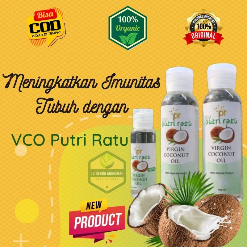 

VCO Virgin Coconut Oil Putri Ratu Minyak Kelapa Murni 100% Untuk Suplemen Kesehatan Herbal Alami