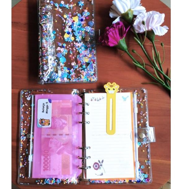 

(B9V1).. Binder A5 / A6 Cover PVC Transparan Tebal Jelly Case, Cover Warna, Besi Ring Warna & Polos / Clear Ring 6 //Stock@masih@banyak