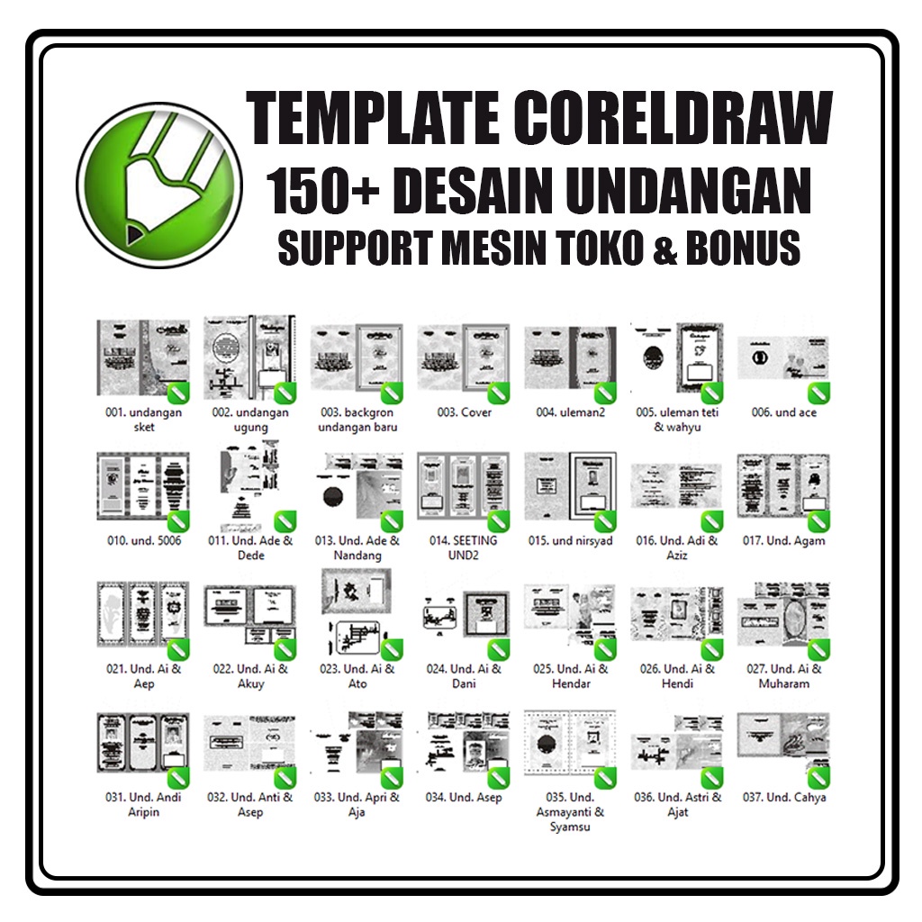 150+ Template Undangan Desain support Mesin Toko Editable CorelDraw