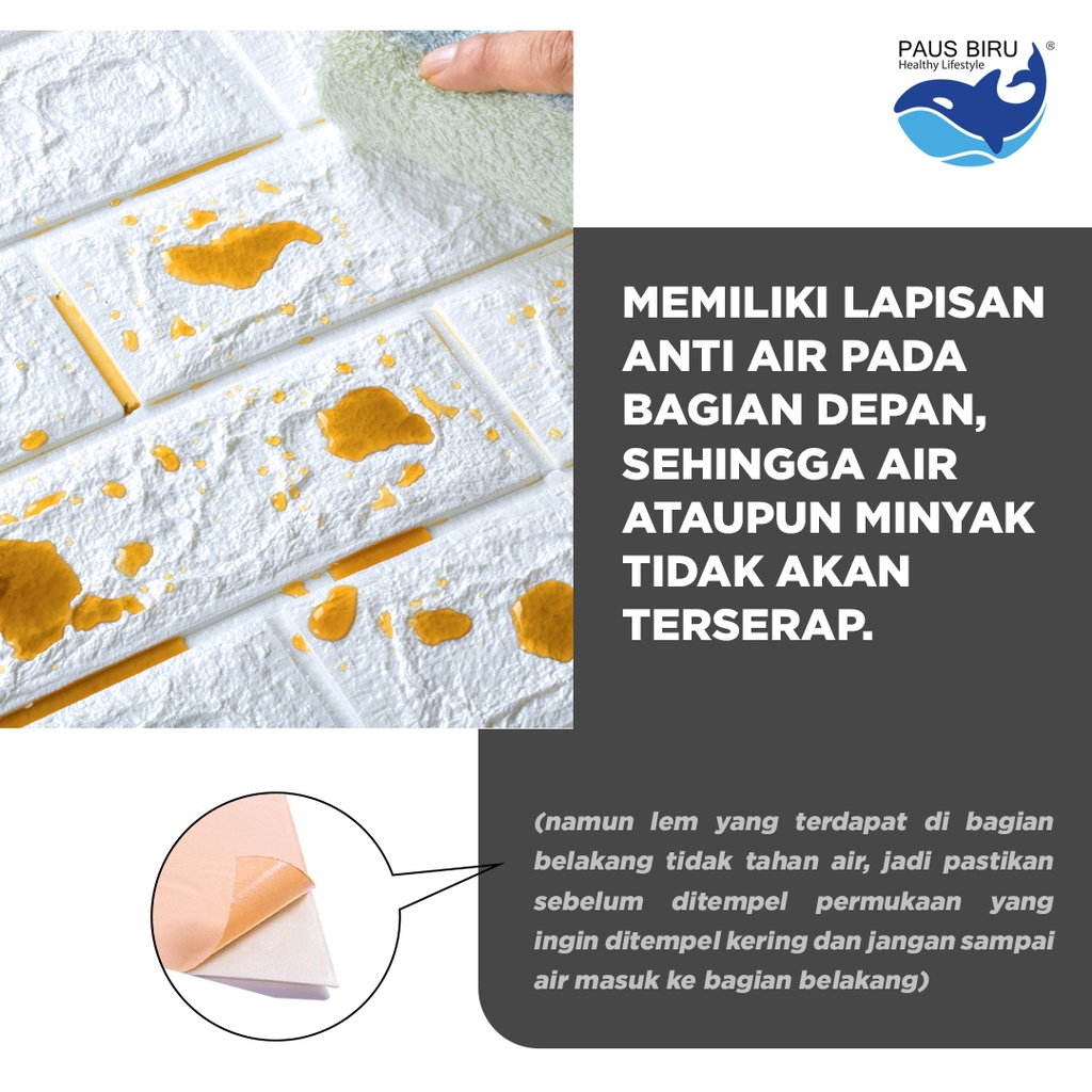 Paus Biru - Wallpaper dinding 3d motif gambar 70x77cm-2