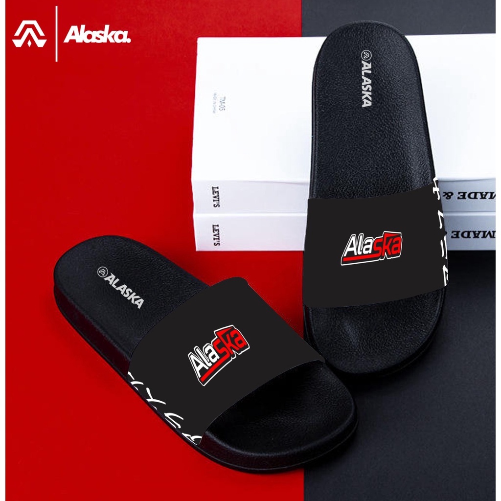 Sandal Slide Pria Dewasa Casual Motif Printing ALASKA