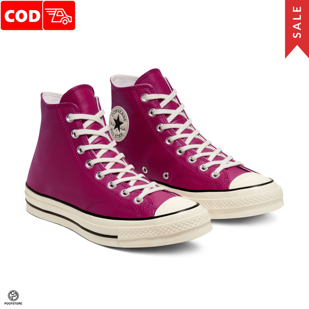 CONVERSE 70S HI SEASONAL LEATHER ROSE MAROON/EGRET ORIGINAL