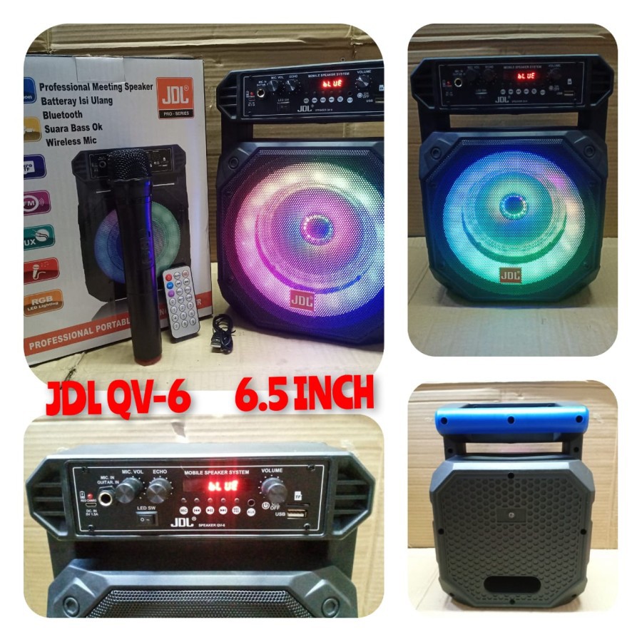 SPEAKER AKTIF JDL QV-6 SPEAKER BLUETOOTH PORTABLE 6.5 INCH